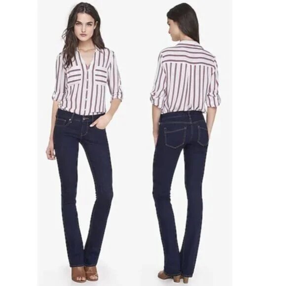 Express Barely Boot Low Rise Jeans - Picture 1 of 6